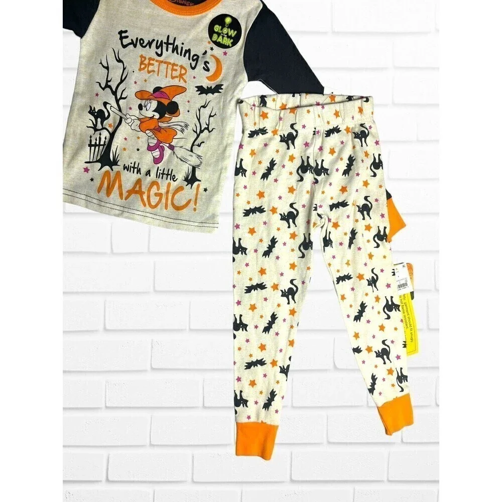 Minnie Mouse Girls Pajama Set Size 4 Halloween‎ Everythings Better With Magic